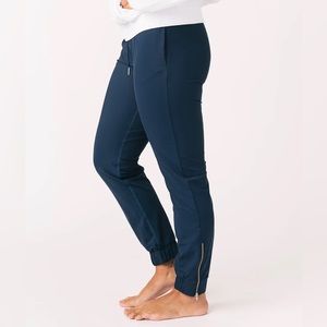 Zyia Navy Everywhere Zipper Joggers